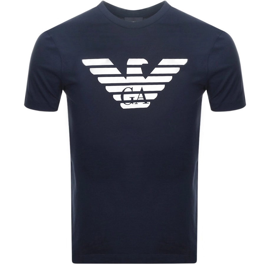 Alternative Image for ProductEmporio Armani Crew Neck Logo T Shirt Navy1